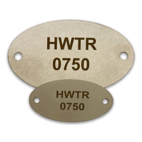 Oval Two Holes Industrial Finish SS Tags