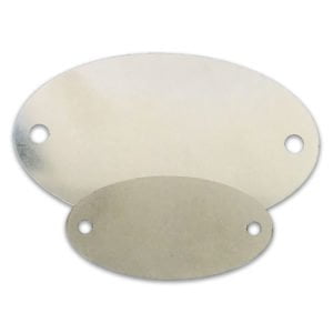 Oval Two Holes Industrial Finish SS Blank Tags